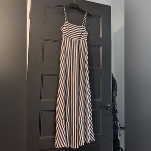 Striped Brown and White Maxi Dress
